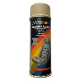 Краска для кожи MOTIP бежевая - Leather Paint  - аэрозоль 200ml - для натур. кожи, кожзаменителя , винила и ПВХ