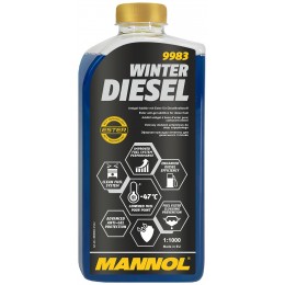 Anti Gels Ziemas degvielas piedeva - noverš parafīna kristālu veidošanas dīzeļdegvielā - MANNOL Winter Diesel 1000ml 1000 Litriem 1:1000