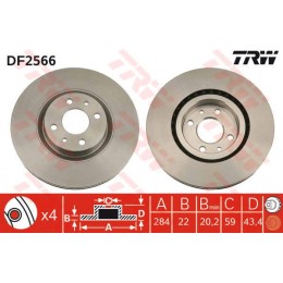 DF2566 TRW  bremžu disks