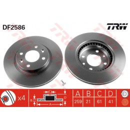 DF2586 TRW  bremžu disks