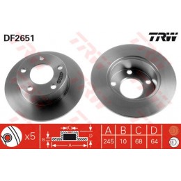 DF2651 TRW  bremžu disks