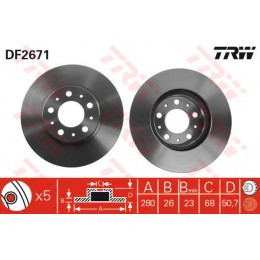 DF2671 TRW  bremžu disks
