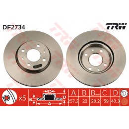 DF2734 TRW тормозной диск