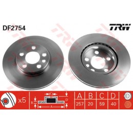 DF2754 TRW  bremžu disks