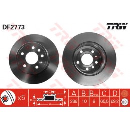 DF2773 TRW тормозной диск