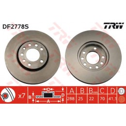 DF2778S TRW  bremžu disks