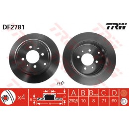 DF2781 TRW тормозной диск