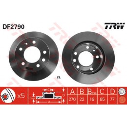 DF2790 TRW  bremžu disks