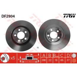 DF2804 TRW тормозной диск