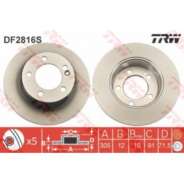 DF2816S TRW  bremžu disks