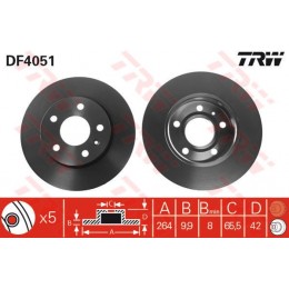 DF4051 TRW  bremžu disks