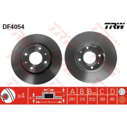 DF4054 TRW  bremžu disks