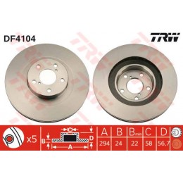 DF4104 TRW  bremžu disks