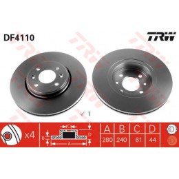 DF4110 TRW  bremžu disks