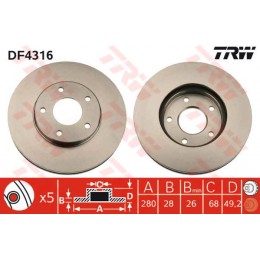 DF4316 TRW  bremžu disks
