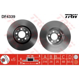 DF4339 TRW  bremžu disks