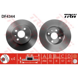 DF4344 TRW  bremžu disks
