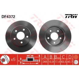 DF4372 TRW  bremžu disks