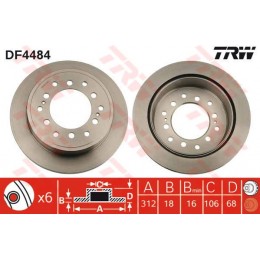 DF4484 TRW  bremžu disks