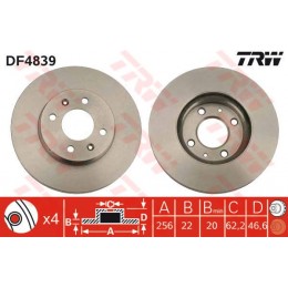 DF4839 TRW  bremžu disks