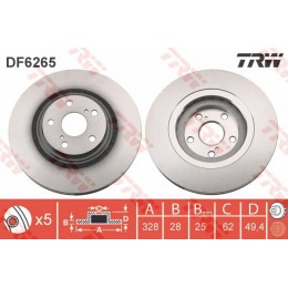 DF6265 TRW  bremžu disks