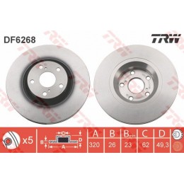 DF6268 TRW  bremžu disks