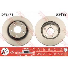 DF6471 TRW  bremžu disks