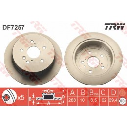 DF7257 TRW  bremžu disks