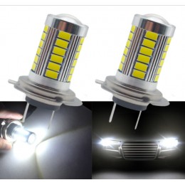 H7 balta LED 33 diožu auto spuldze pretmiglas lukturiem