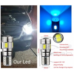 W5W Zila - T10  LED 6 diožu CANBUS auto spuldze. Aluminijas korpusā, Lampa gabarita lukturiem un salonam