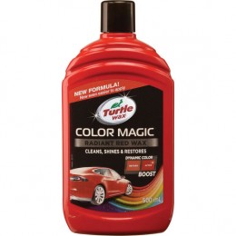 TURTLE COLOR MAGIC Sarkans Auto virsbūves pulieris - krāsas atjaunotājs 500ML JET RED  WAX