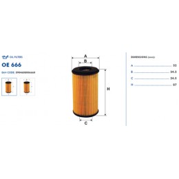 OE666 Eļļas filtrs FILTRON (analogi WL7293, OX209D, HU611x)