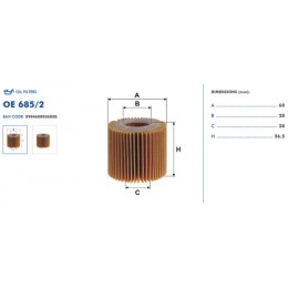 OE685/2 Eļļas filtrs FILTRON (analogi ADD62109, HU6006Z)