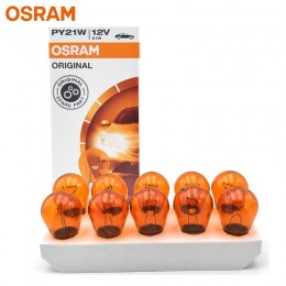 PY21W Oranžā OSRAM - ORIGINAL Germany auto spuldze 12V 21W BA15s halogēna lampa