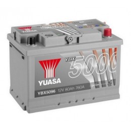80Ah YUASA 760A,12V  Akumulators YBX5096 (-+) 278x175x190mm