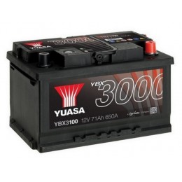 71Ah YUASA 650A,12V Аккумулятор YBX3100 (-+) 278x175x175mm