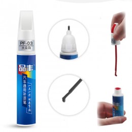 Автокраска карандаш + кисточка для закраски дефектов (сколов - царапин) Белая TNK03