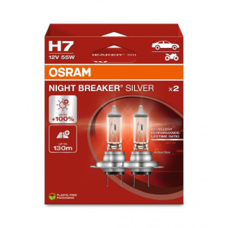 H7 OSRAM NIGHT BREAKER SILVER +100 Box 2pcs 64210NBS halogen bulb 55W 12V