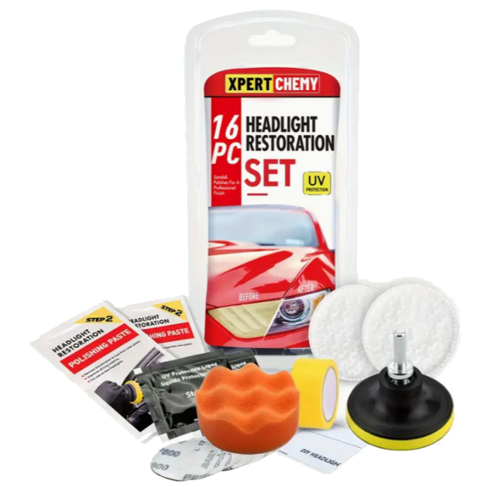 Žibintų atkūrimo rinkinys - Headlight Restoration KIT XPERTCHEMY