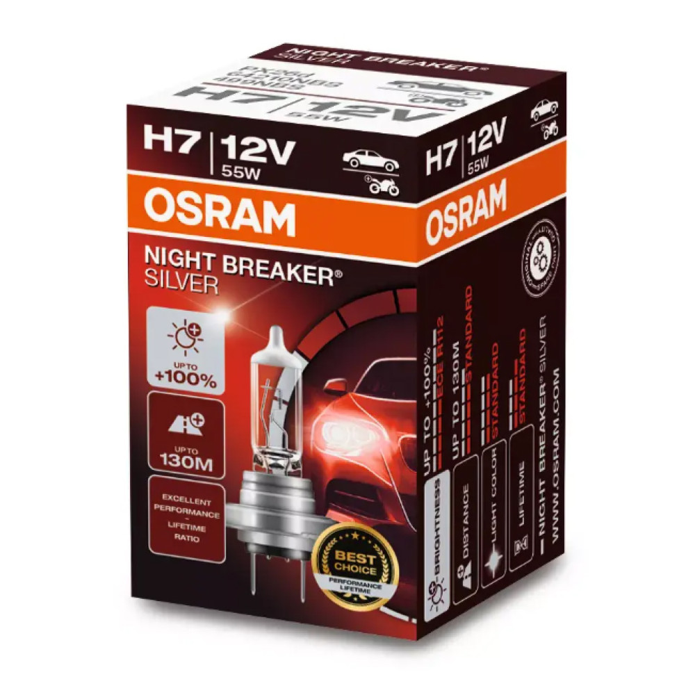 H7 OSRAM NIGHT BREAKER SILVER +100% BOX 64210NBS-01B галогенная лампа 12V H7 55W 12V