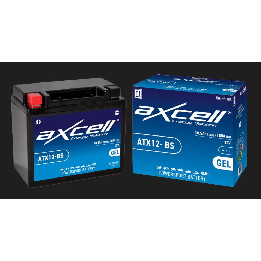 10Ah AXCELL GEL motoaku ATX12-BS 12V 180AH 12V (- +) 150x87x130mm