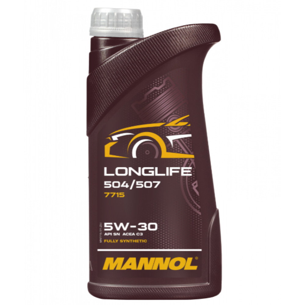1L - 5W30 LONGLIFE 504 /507 AUDI SKODA VW MANNOL 7715 BMW LL04 sintetiskā motoreļļa 5w-30 1L - 5W30 LONGLIFE 504 /507 AUDI SKODA VW MANNOL 7715 BMW LL04 sintetiskā motoreļļa 5w-30