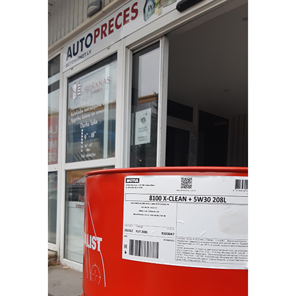 1L - MOTUL 5W30 X-CLEAN+ 8100 C3 sintētiska motoru eļļa Izlejamā - plastika traukā 5w-30