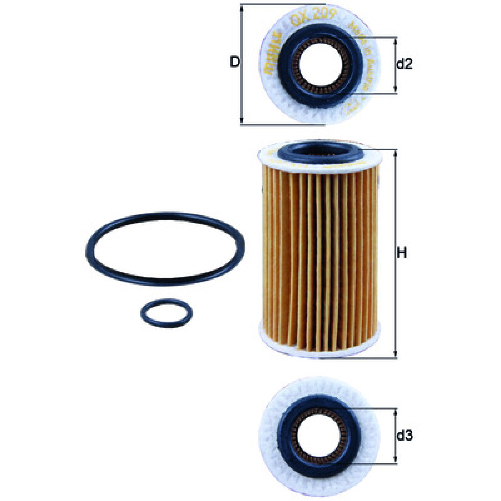OX209D KNECHT MAHLE FILTER eļļas filtrs OX209D KNECHT MAHLE FILTER eļļas filtrs