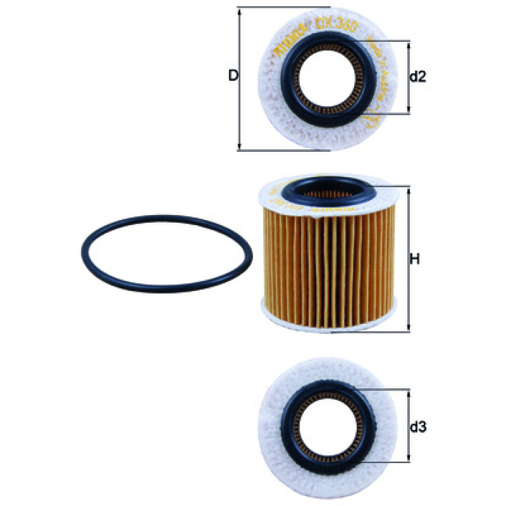 OX360D KNECHT MAHLE FILTER õlifilter