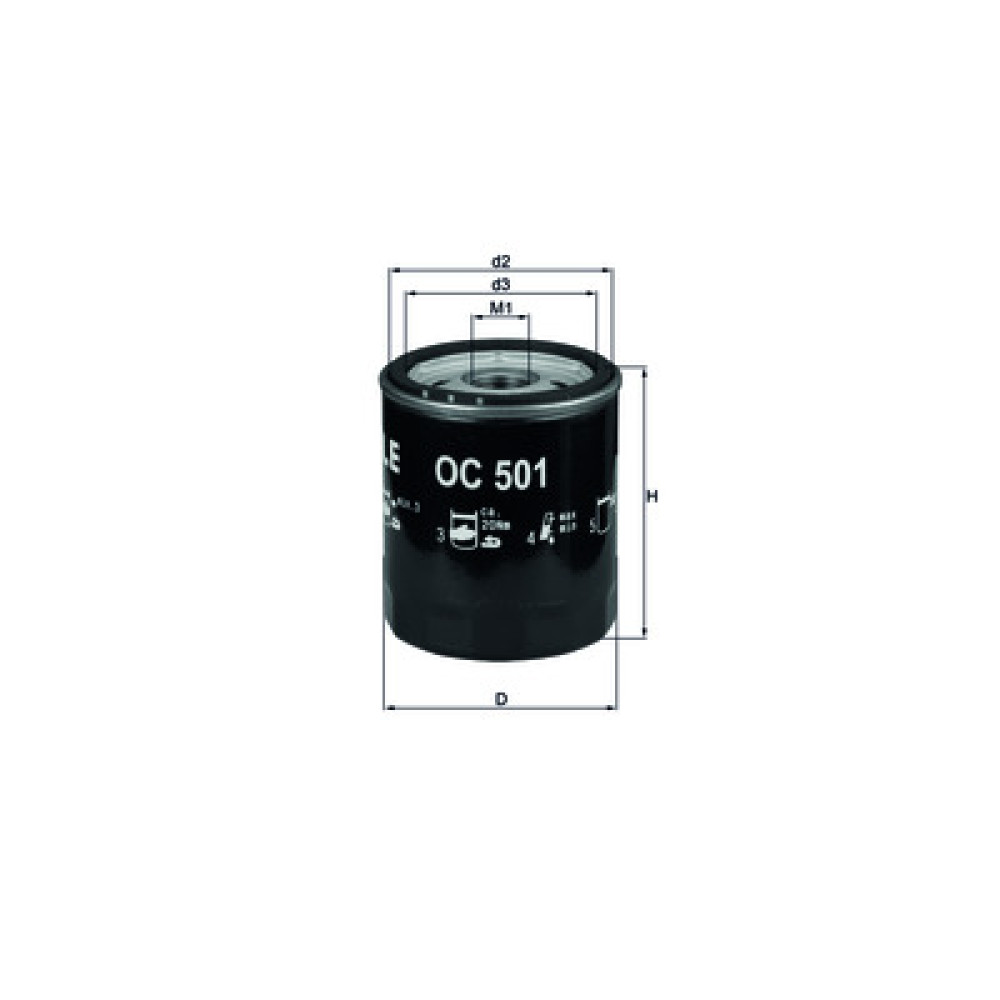 OC501 KNECHT MAHLE FILTER Oil Filter OC501 KNECHT MAHLE FILTER Oil Filter