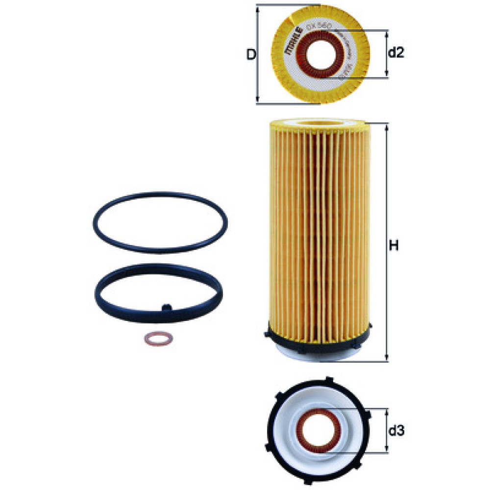 OX560D KNECHT MAHLE FILTER oil filter