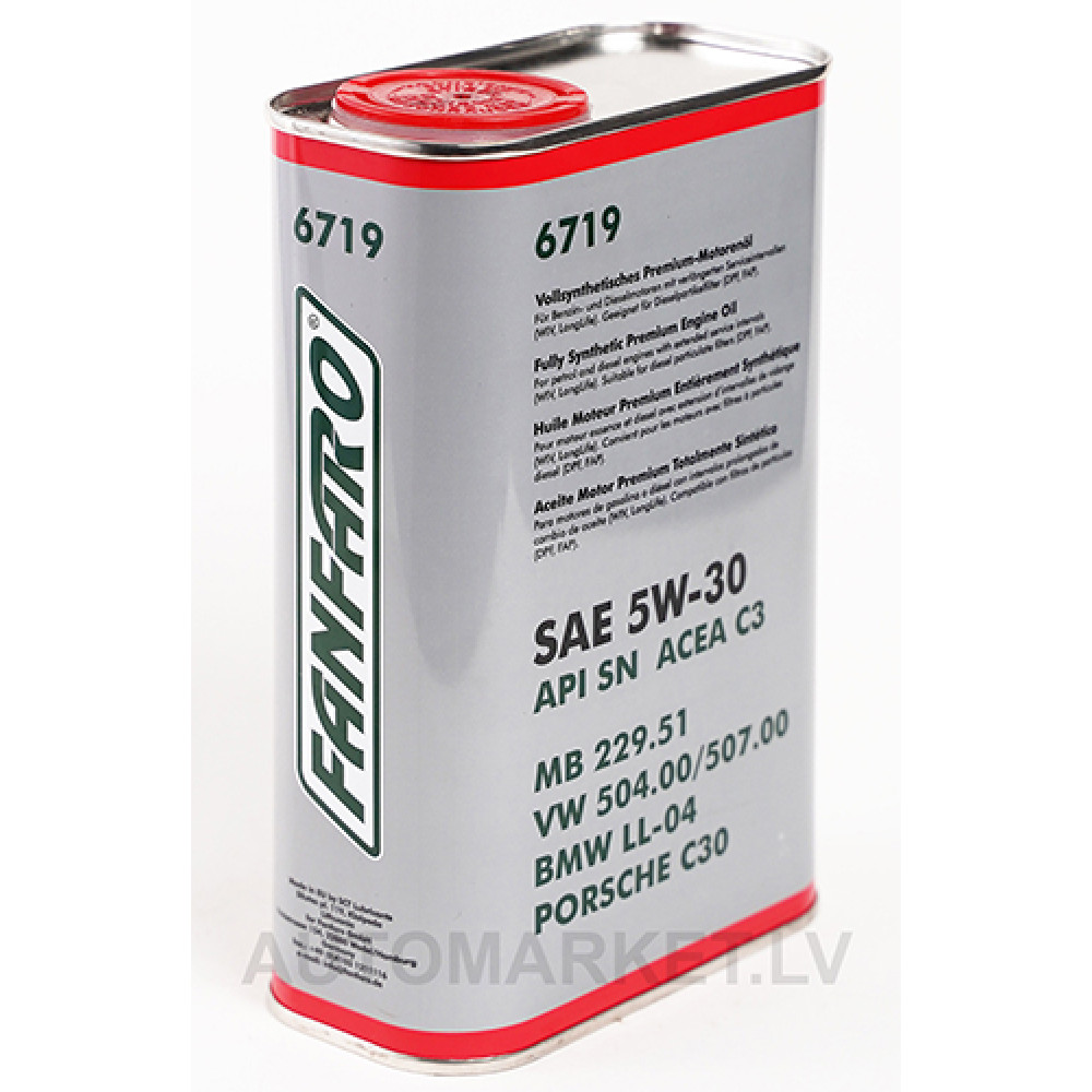 5L - 5W30 AUDI VW 504.00 - 507.00 BMW LL-04 sintetiskā motoreļļa FANFARO priekš Audi VW BMW MB 5w-30 5L - 5W30 AUDI VW 504.00 - 507.00 BMW LL-04 sintetiskā motoreļļa FANFARO priekš Audi VW BMW MB 5w-30