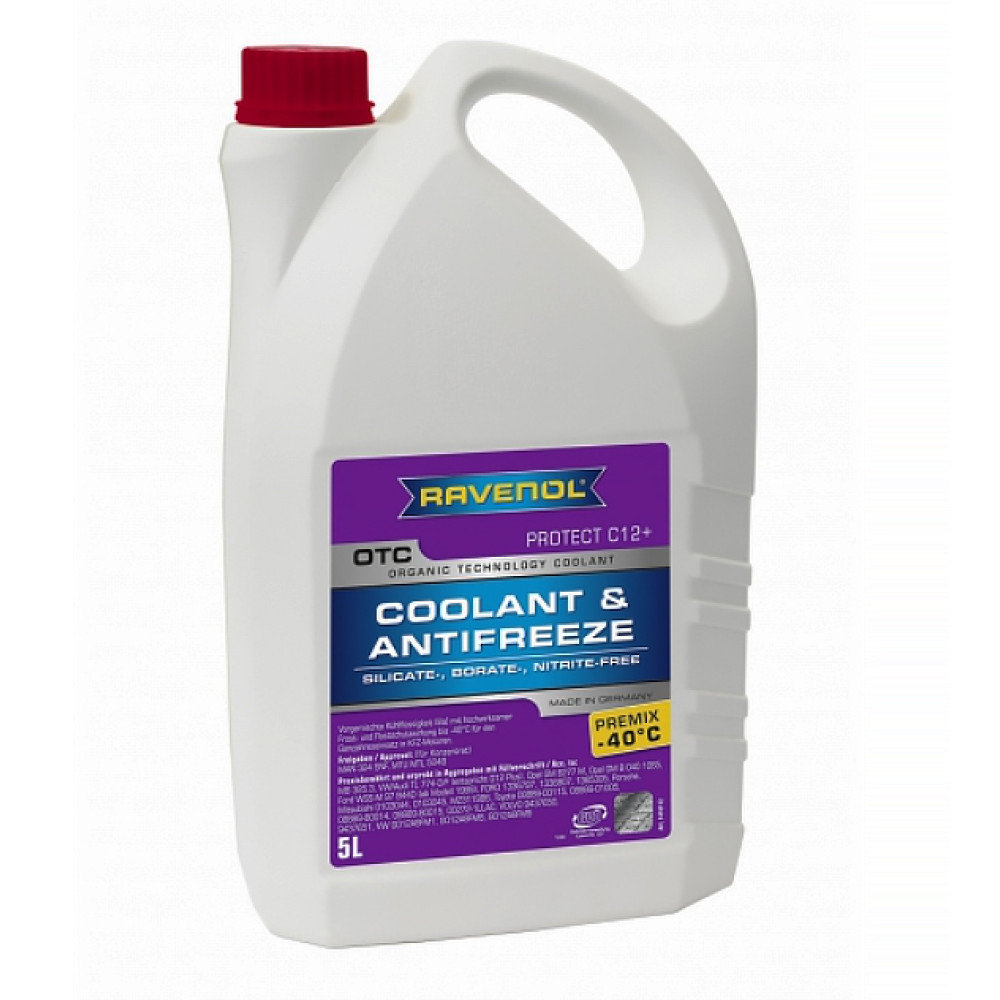 5л Антифриз RAVENOL Германия -40C - OTC PROTECT C12+ Красный - TL774F = G12+