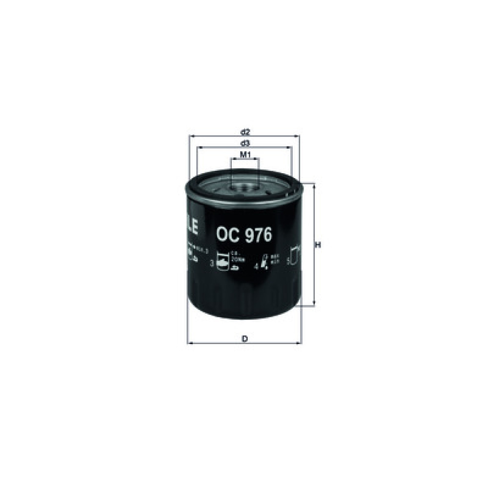 OC976 KNECHT MAHLE FILTER масляный фильтр